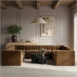 Meridian Furniture Rummi Saddle Velvet Performance Fabric Modular Sectional