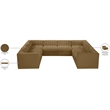Meridian Furniture Rummi Saddle Velvet Performance Fabric Modular Sectional