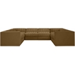 Meridian Furniture Rummi Saddle Velvet Performance Fabric Modular Sectional