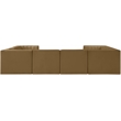 Meridian Furniture Rummi Saddle Velvet Performance Fabric Modular Sectional