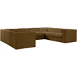 Meridian Furniture Rummi Saddle Velvet Performance Fabric Modular Sectional