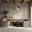 Meridian Furniture Rummi Taupe Velvet Performance Fabric Modular Sectional