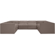 Meridian Furniture Rummi Taupe Velvet Performance Fabric Modular Sectional