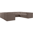 Meridian Furniture Rummi Taupe Velvet Performance Fabric Modular Sectional
