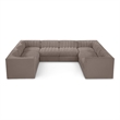 Meridian Furniture Rummi Taupe Velvet Performance Fabric Modular Sectional