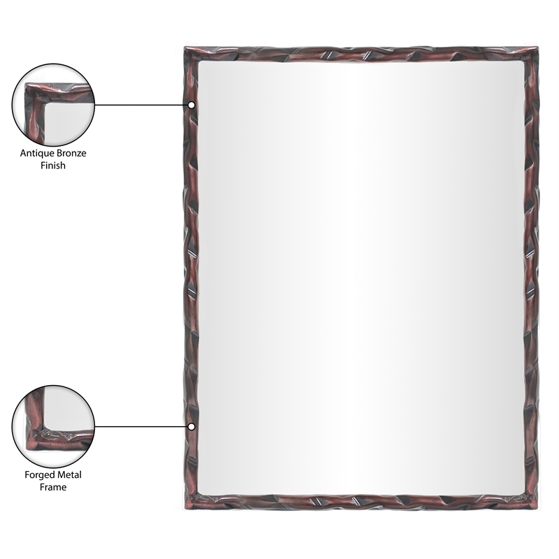 Meridian Furniture Hammer Brown Iron Mirror