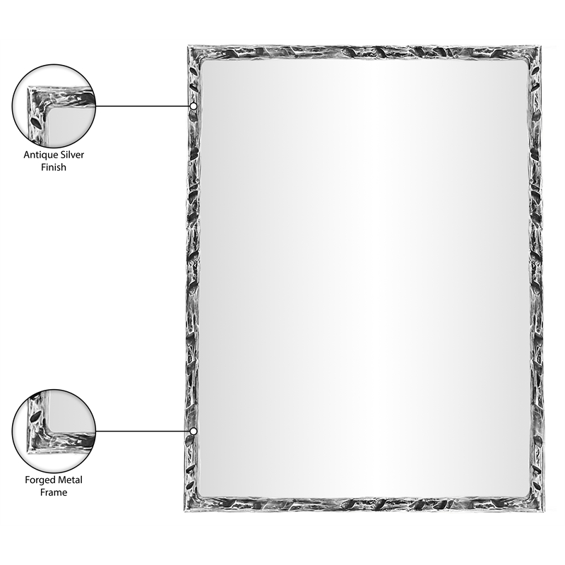 Meridian Furniture Hammer Silver Iron Mirror