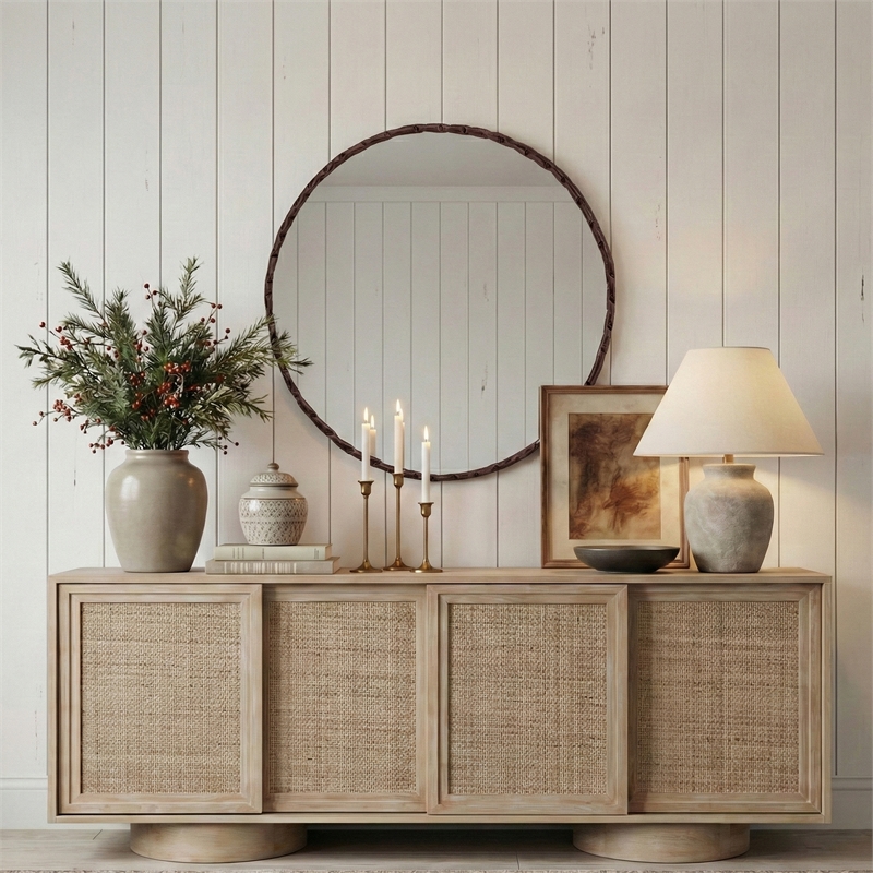Meridian Furniture Hammer Brown Iron Mirror
