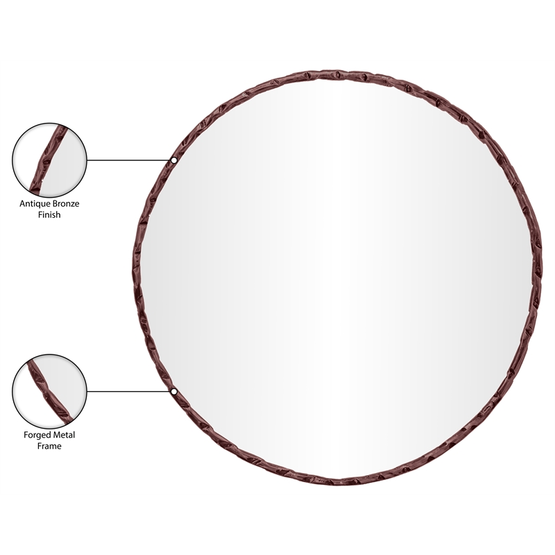 Meridian Furniture Hammer Brown Iron Mirror