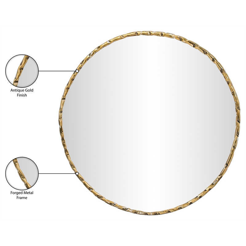 Meridian Furniture Hammer Gold Iron Mirror