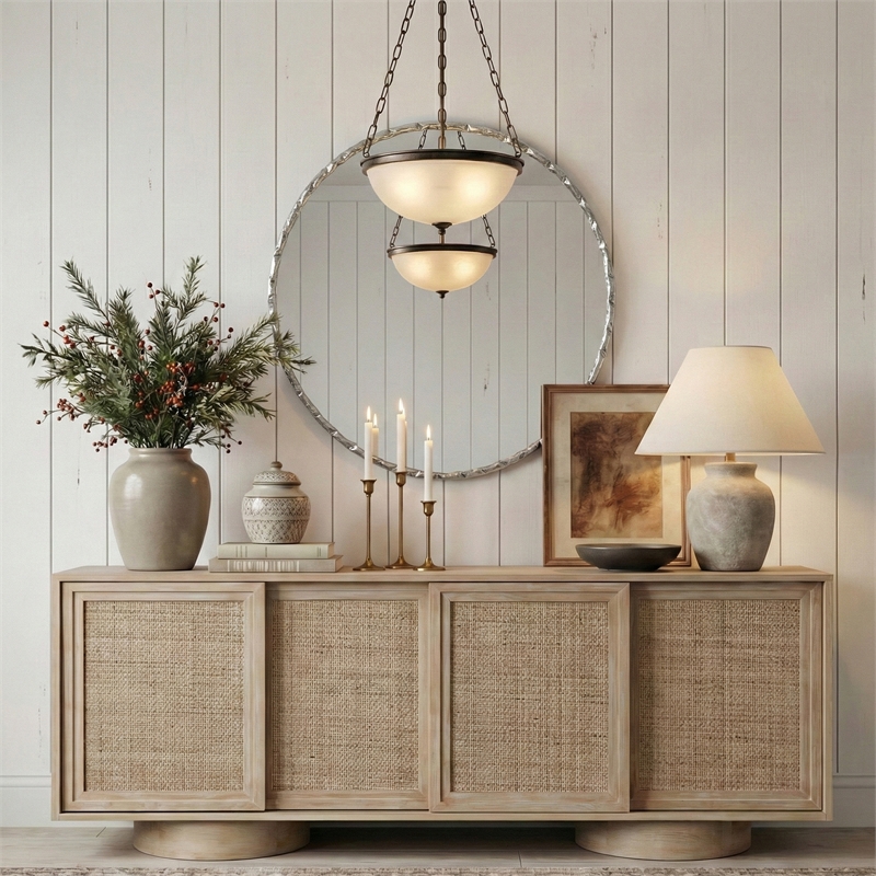Meridian Furniture Hammer Silver Iron Mirror