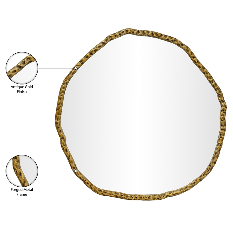 Meridian Furniture Molten Gold Iron Mirror