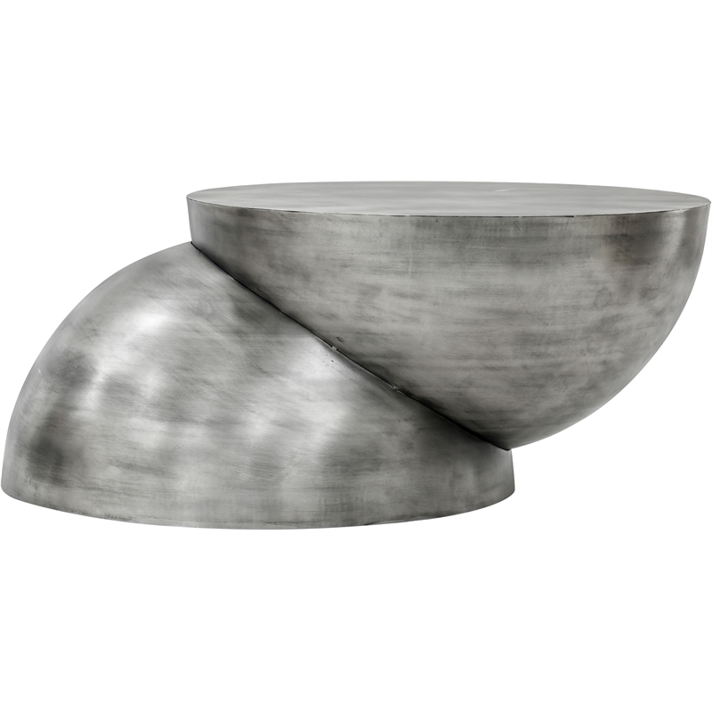 Meridian Furniture Boulder Silver Iron Coffee Table