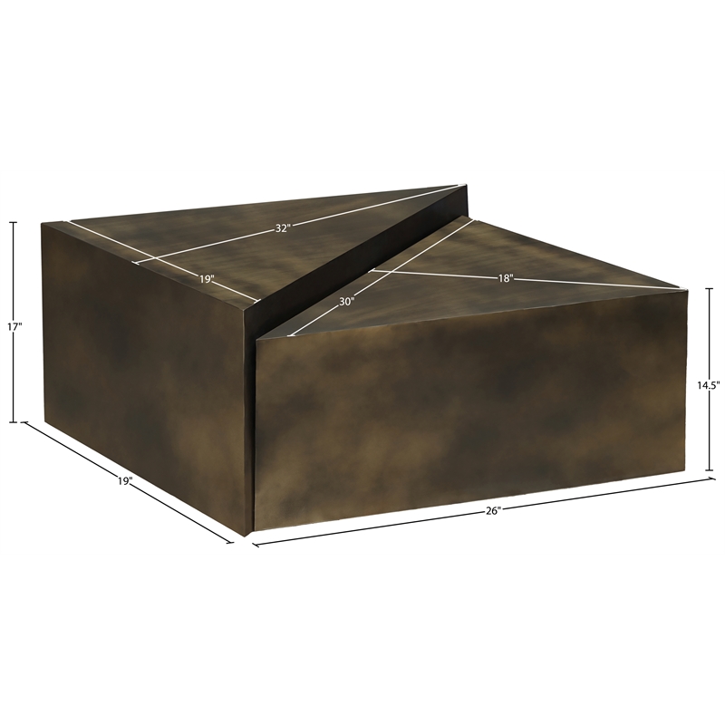 Meridian Furniture Zani Brown Iron Coffee Table