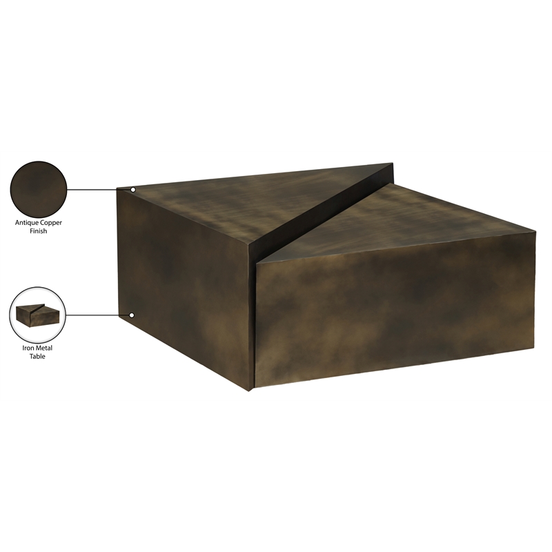 Meridian Furniture Zani Brown Iron Coffee Table