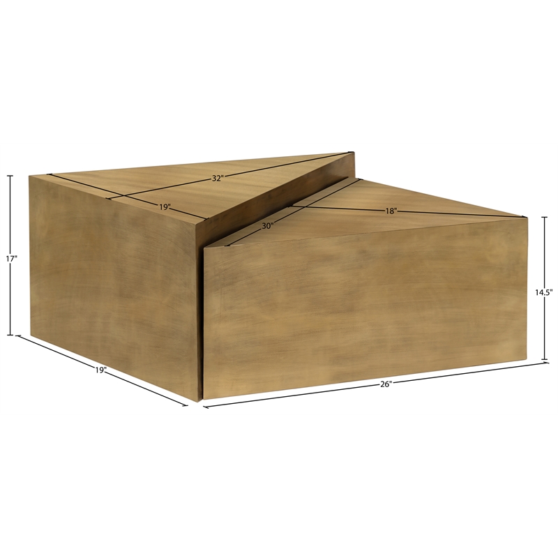 Meridian Furniture Zani Gold Iron Coffee Table