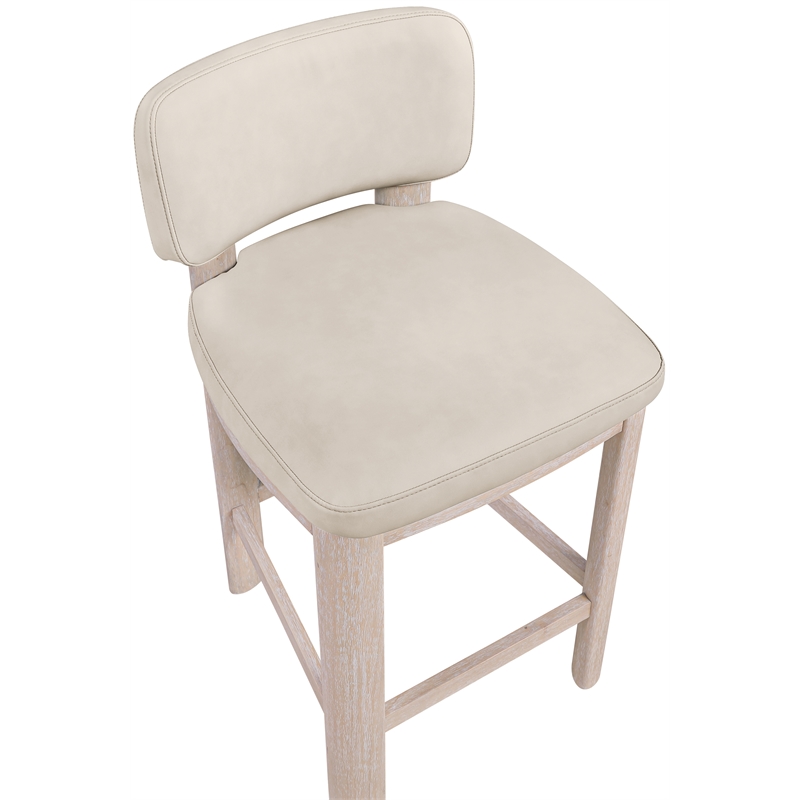 Meridian Furniture Paloma Taupe Vegan Leather Counter Stool (Set of 2)