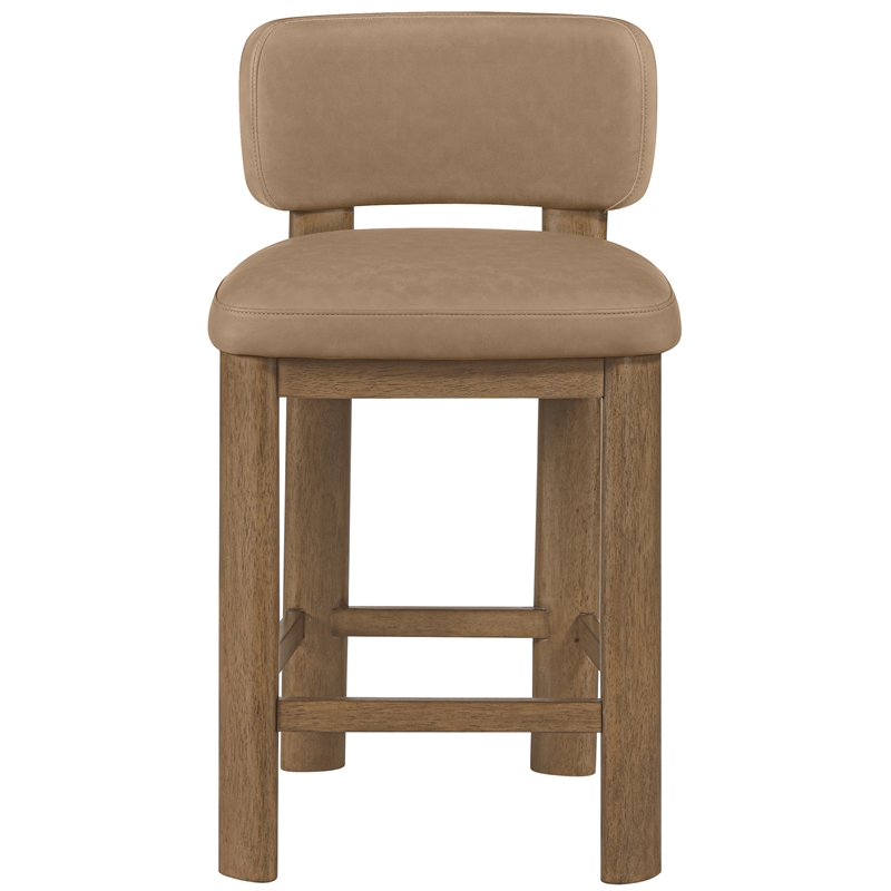 Meridian Furniture Paloma Tan Vegan Leather Counter Stool (Set of 2)