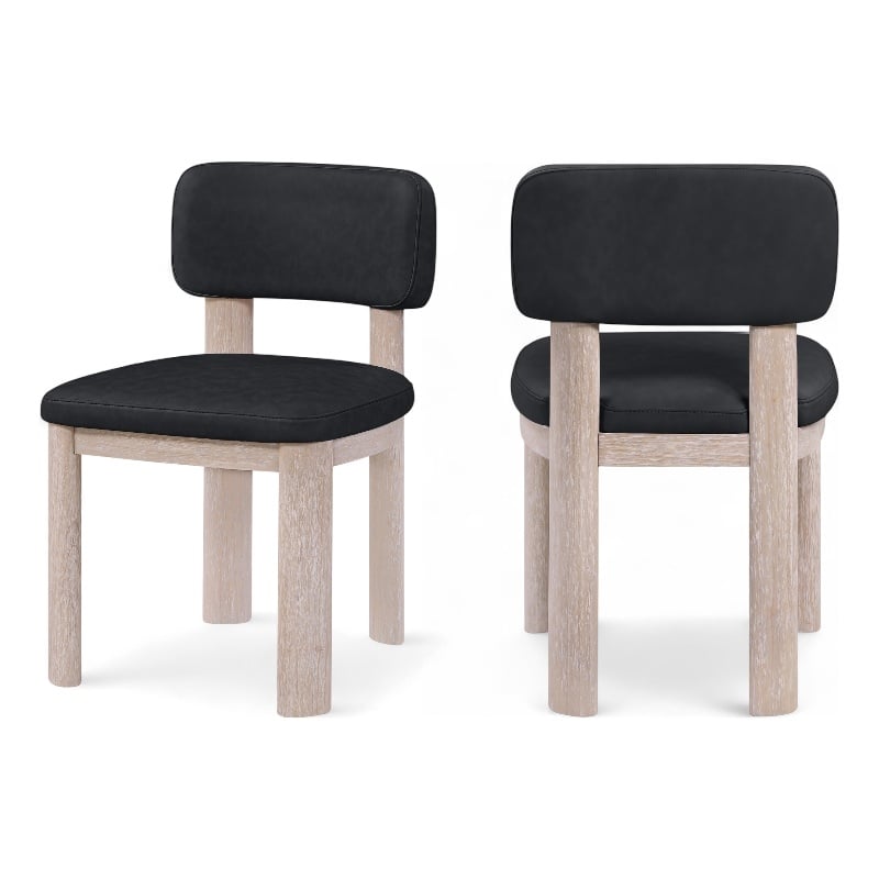 Meridian Furniture Paloma Black Vegan Leather Dining Chair (Set of 2)