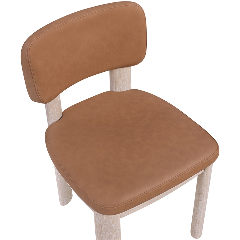 Meridian Furniture Paloma Cognac Vegan Leather Dining Chair (Set of 2)