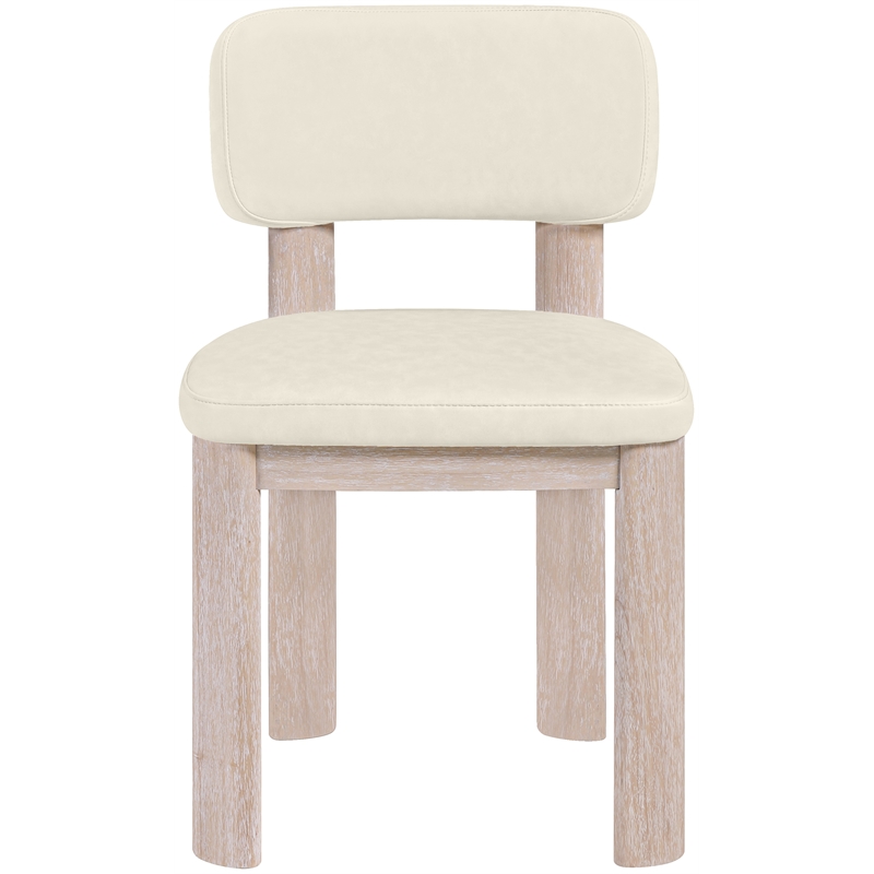 Meridian Furniture Paloma Cream Vegan Leather Dining Chair (Set of 2)