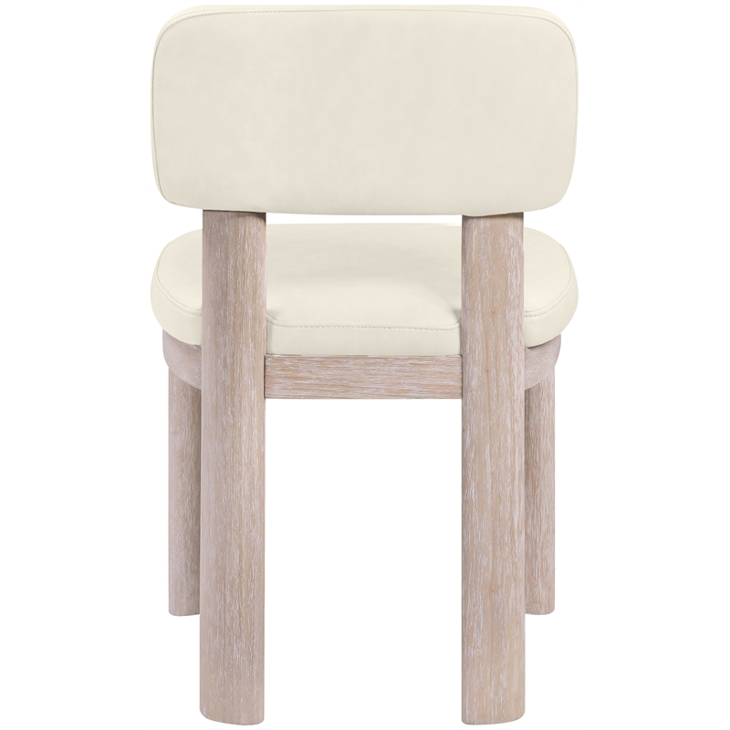Meridian Furniture Paloma Cream Vegan Leather Dining Chair (Set of 2)