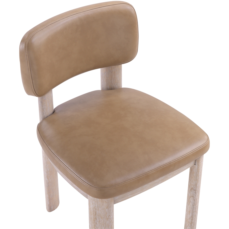 Meridian Furniture Paloma Tan Vegan Leather Dining Chair (Set of 2)