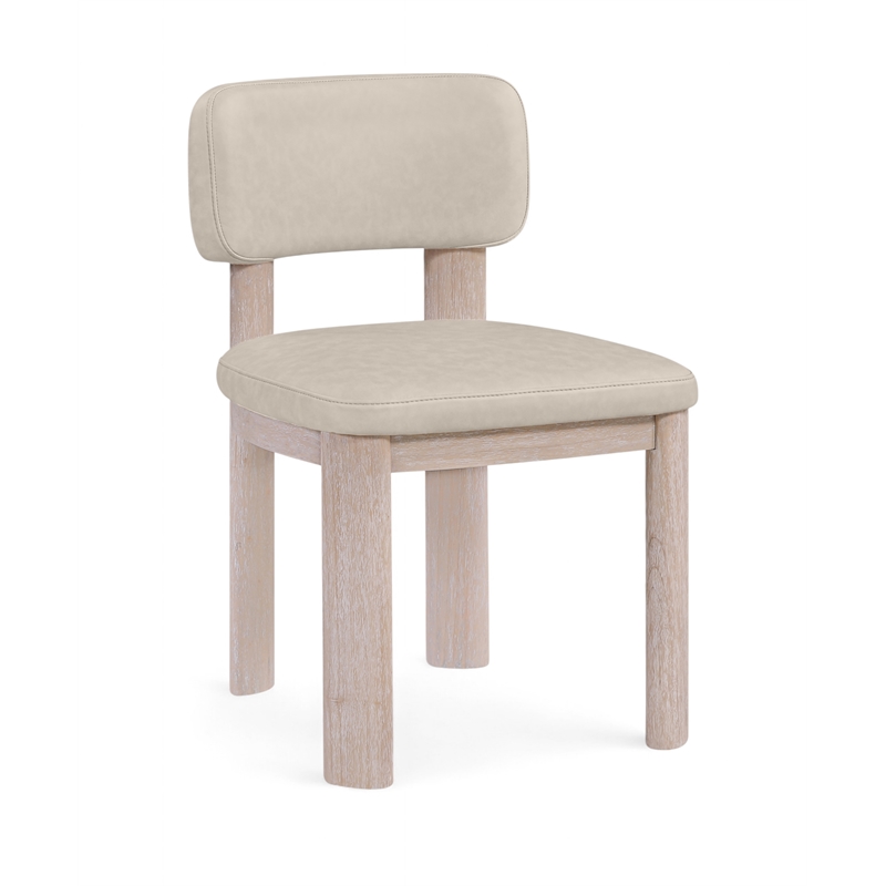 Meridian Furniture Paloma Taupe Vegan Leather Dining Chair (Set of 2)