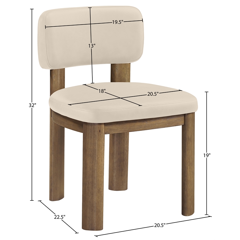 Meridian Furniture Paloma Beige Vegan Leather Dining Chair (Set of 2)