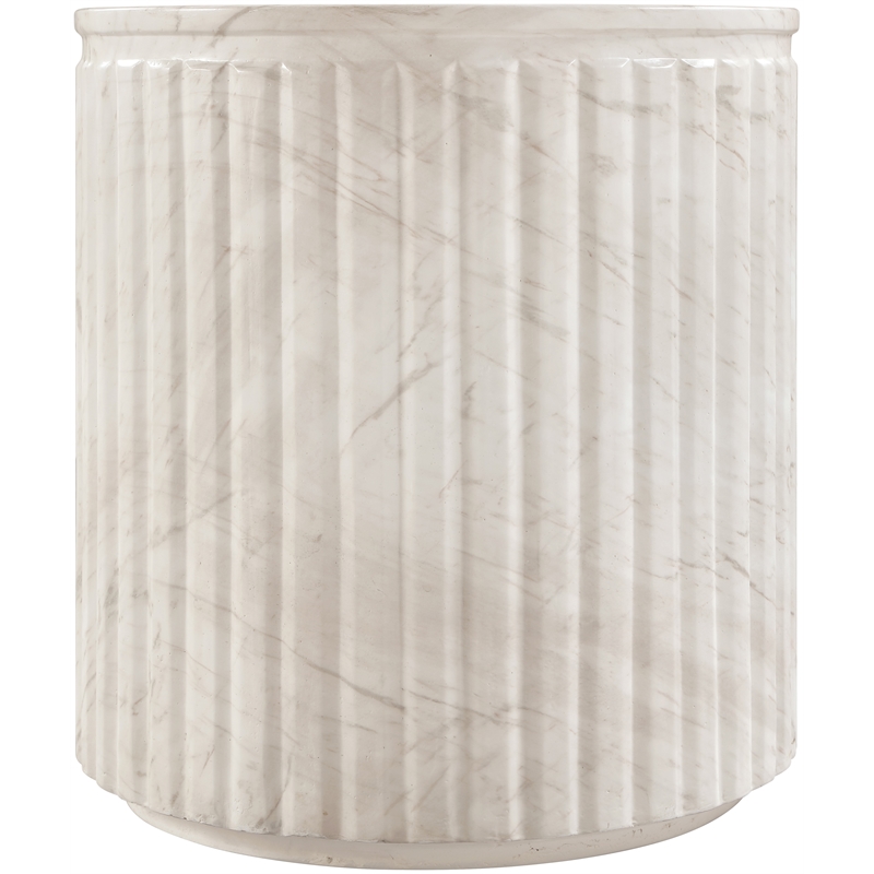 Meridian Furniture Catania White Concrete Indoor/Outdoor End Table