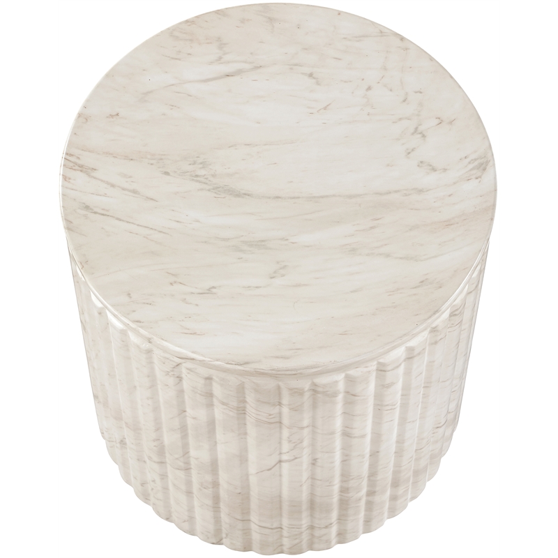 Meridian Furniture Catania White Concrete Indoor/Outdoor End Table