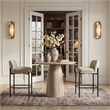 Meridian Furniture Cosenza Travertine Concrete Indoor/Outdoor Bar Table