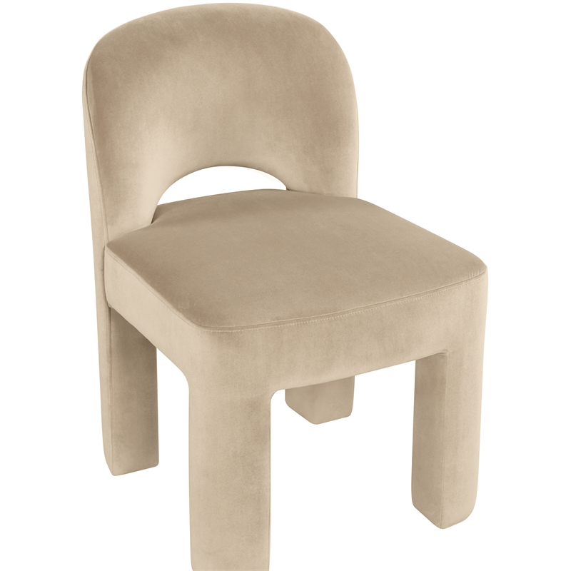 Meridian Furniture Celine Beige Velvet Upholstered Dining Chair (Set of 2)