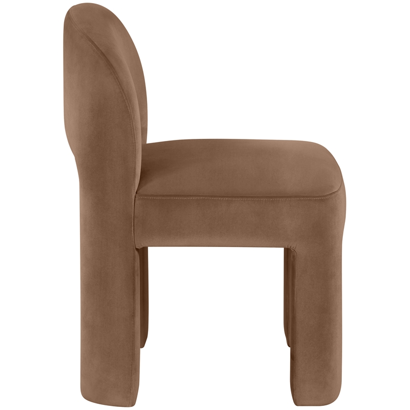 Meridian Furniture Celine Brown Velvet Upholstered Dining Chair (Set of 2)
