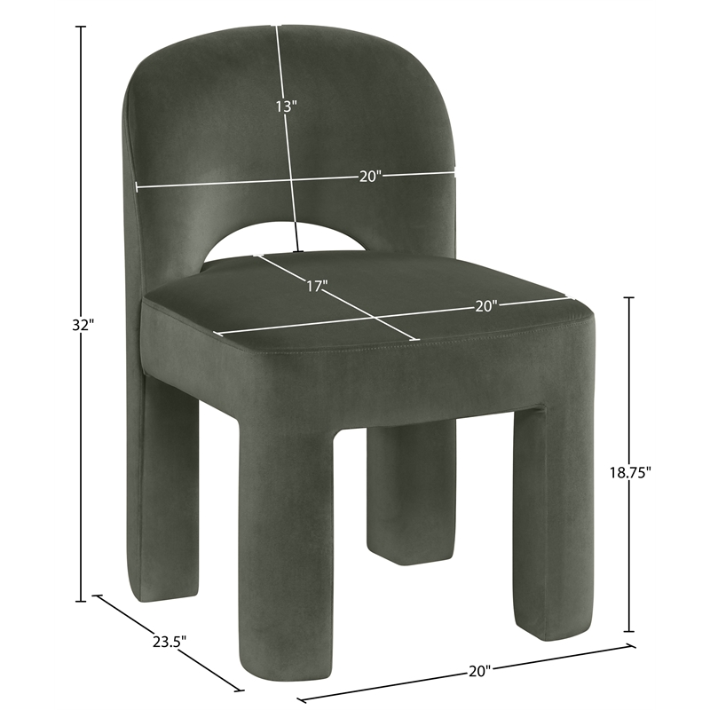 Meridian Furniture Celine Green Velvet Upholstered Dining Chair (Set of 2)