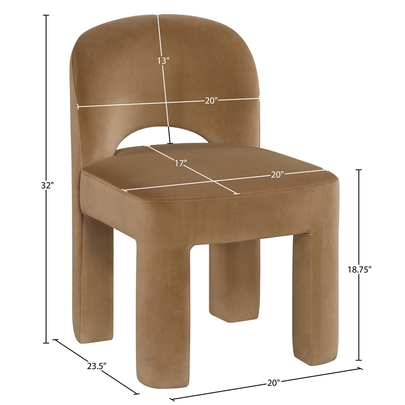 Meridian Furniture Celine Saddle Velvet Upholstered Dining Chair (Set of 2)