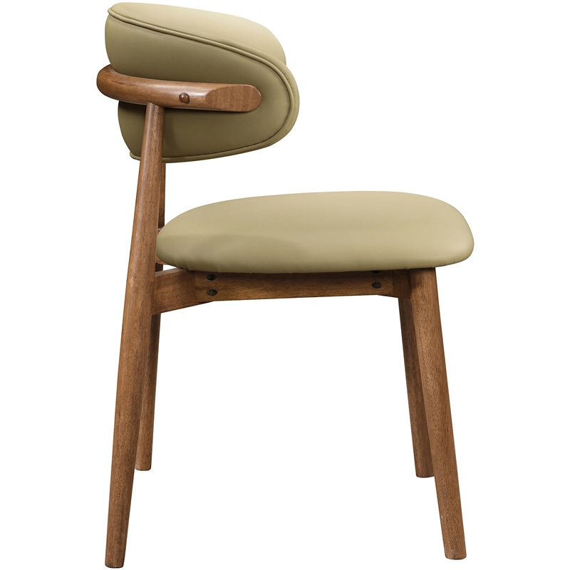 Meridian Furniture Leesa Khaki Vegan Leather Upholstered Dining Chair (Set of 2)