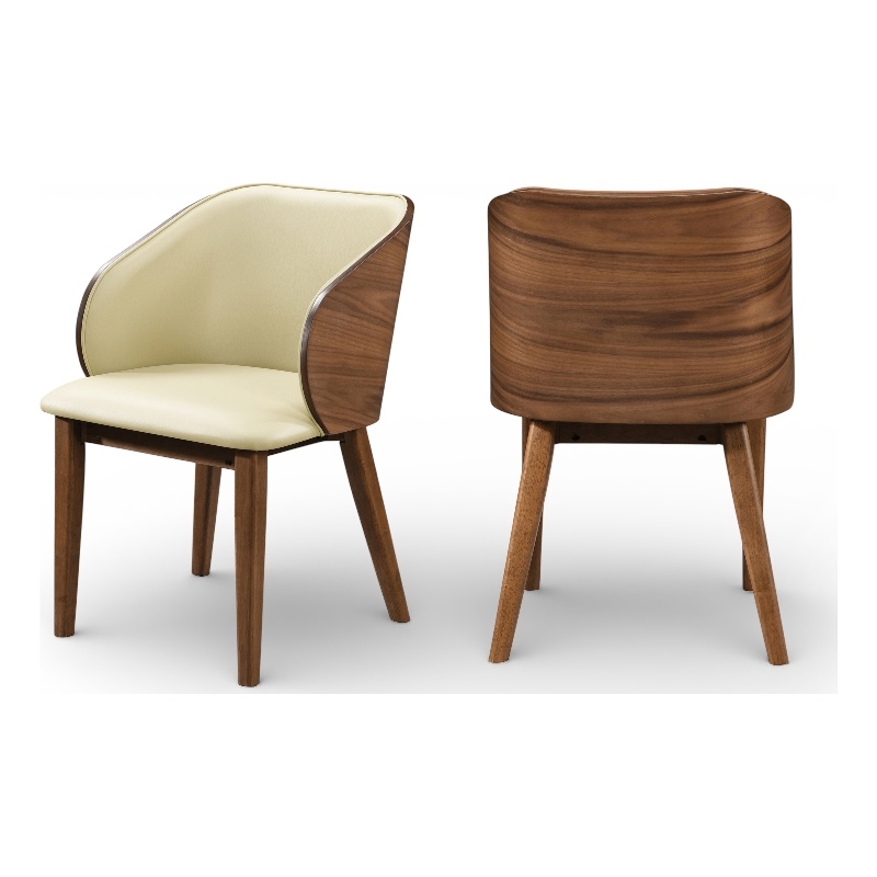 Meridian Furniture Glenwood Cream Vegan Leather Dining Chair (Set of 2)