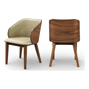 Meridian Furniture Glenwood Khaki Vegan Leather Dining Chair (Set of 2)