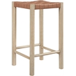 Meridian Furniture Entwine Brown Vegan Leather Upholstered Counter Stool