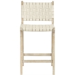 Meridian Furniture Entwine Cream Vegan Leather Upholstered Counter Stool