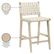 Meridian Furniture Entwine Cream Vegan Leather Upholstered Counter Stool