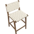 Meridian Furniture Entwine Cream Vegan Leather Upholstered Counter Stool