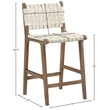 Meridian Furniture Entwine Cream Vegan Leather Upholstered Counter Stool