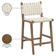 Meridian Furniture Entwine Cream Vegan Leather Upholstered Counter Stool