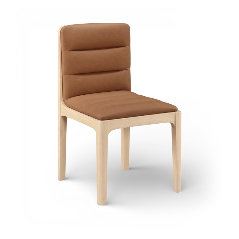 Meridian Furniture Ellis Cognac Vegan Leather Dining Chair (Set of 2)