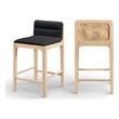 Meridian Furniture Ellis Black Vegan Leather Counter Stool (Set of 2)