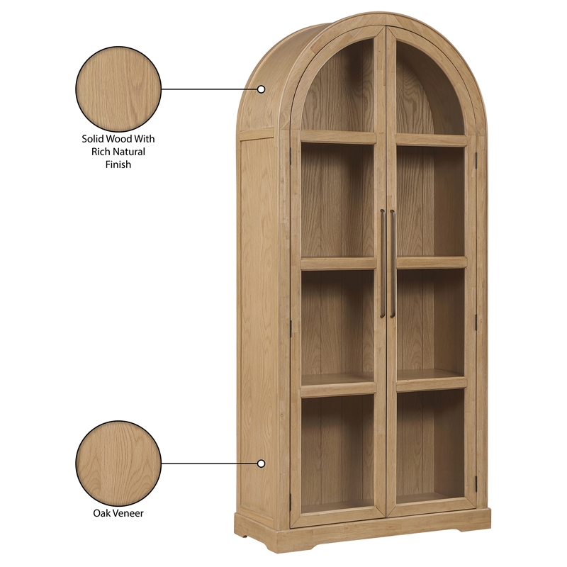 Meridian Furniture Corva Natural Solid Wood Storage Cabinet