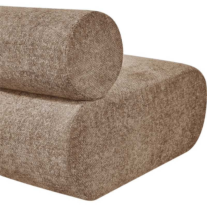 Meridian Furniture Bale Brown Chenille Fabric Upholstered Modular Armless Chair