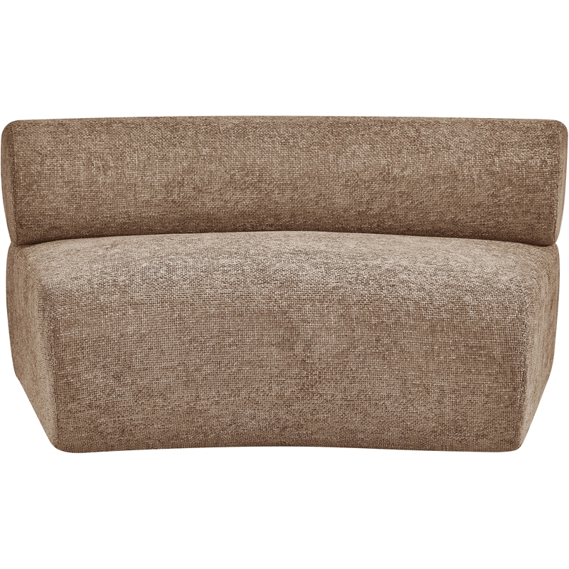 Meridian Furniture Bale Brown Chenille Fabric Upholstered Modular Armless Chair
